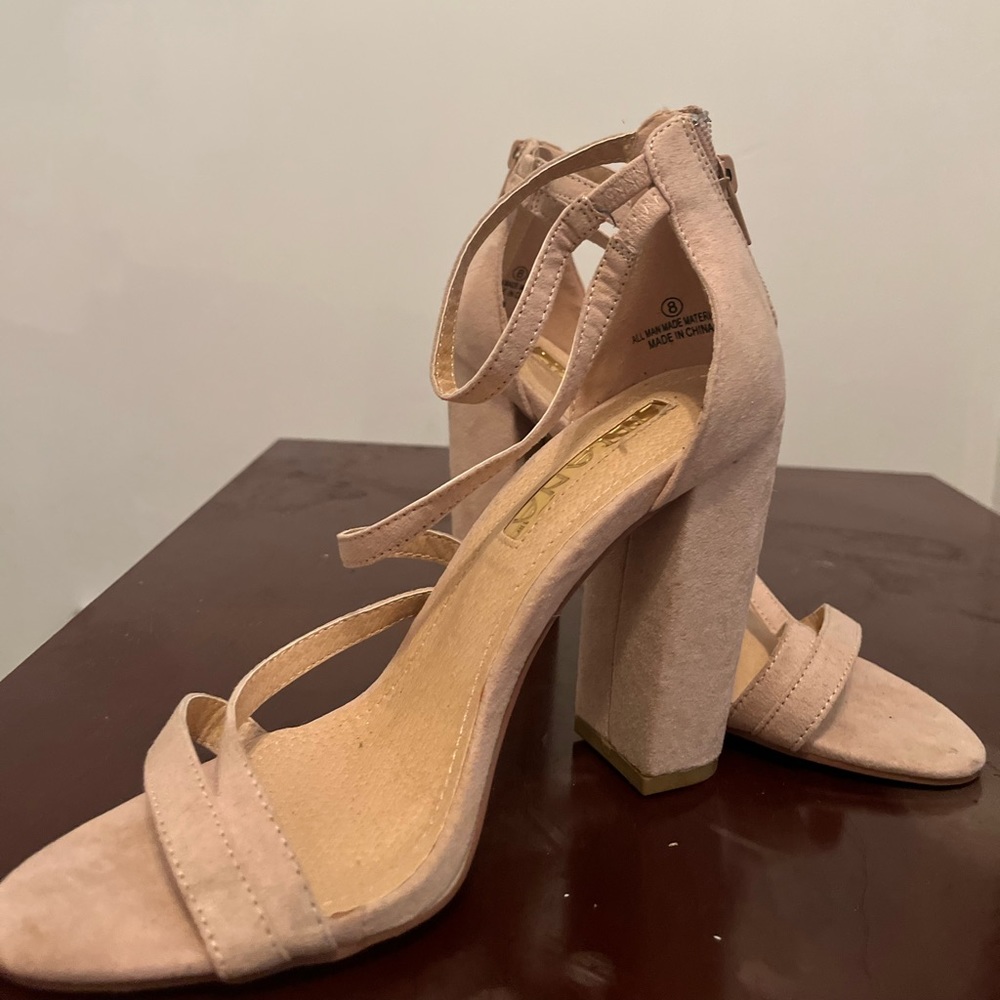 Tan heels, with wedge